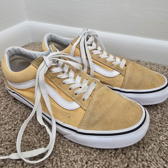 Vans Shoes - VANS Yellow and White Suede Shoe Sz. 7.5